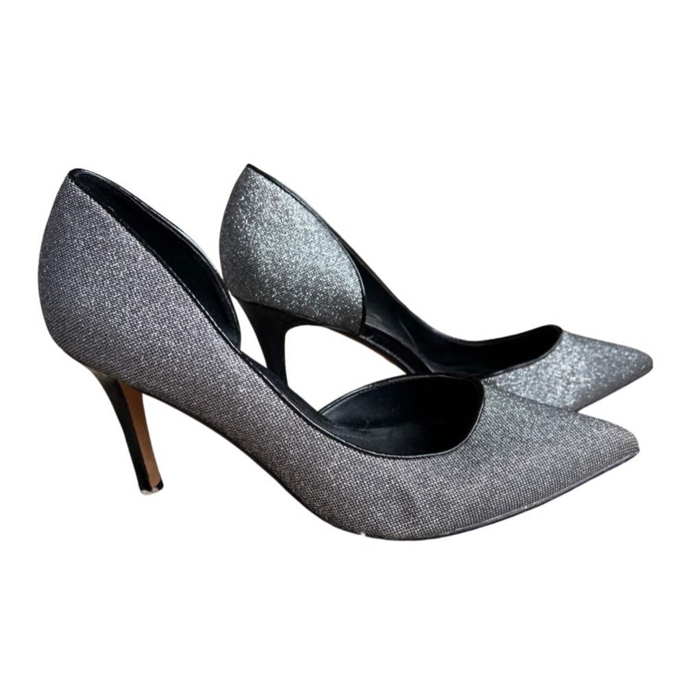 White House Black Market Athena heel silver and black size 8.5